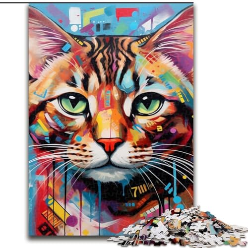 1000-teiliges Puzzle für Erwachsene, Bengalkatze, Puzzle für Erwachsene, perfekt für Halloween, Weihnachten, Geburtstagsgeschenk, 50x75cm von LYXIANY