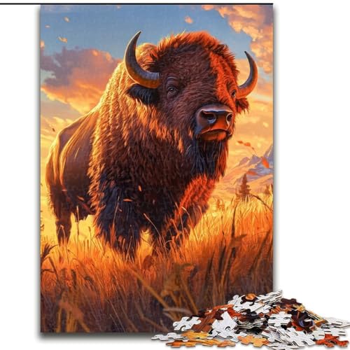 1000-teiliges Puzzle für Erwachsene, Bison-Puzzle aus Holz, ideales Weihnachts- oder Geburtstagsgeschenk, Partyspiel-Spielzeug, Größe 50x75cm 1000-teiliges Puzzle für Erwachsene, Bison-Puzzle aus Holz, ideales Weihnachts- oder Geburtstagsgeschenk, Partyspiel-Spielzeug, Größe 50x75cm von LYXIANY