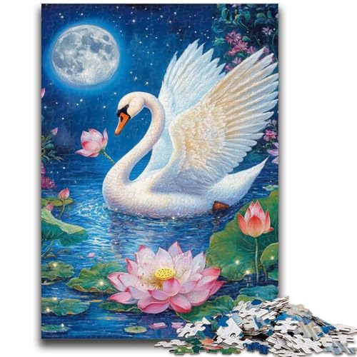 1000-teiliges Puzzle für Erwachsene, Blumen, Schwan, Stressabbau, Staycation, Zeitvertreib, mit passendem Poster und Quizblatt, 26x38cm 1000-teiliges Puzzle für Erwachsene, Blumen, Schwan, Stressabbau, Staycation, Zeitvertreib, mit passendem Poster und Quizblatt, 26x38cm von LYXIANY