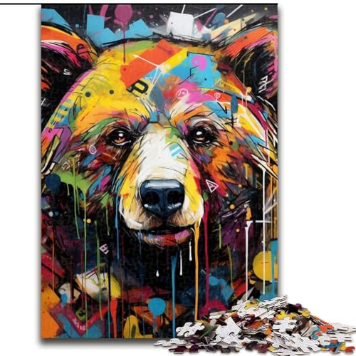 1000-teiliges Puzzle für Erwachsene, Braunbär-Graffiti-Holzpuzzle, 50x75cm, Familie und Freunde, geeignet für Kinder ab 14 Jahren 1000-teiliges Puzzle für Erwachsene, Braunbär-Graffiti-Holzpuzzle, 50x75cm, Familie und Freunde, geeignet für Kinder ab 14 Jahren von LYXIANY