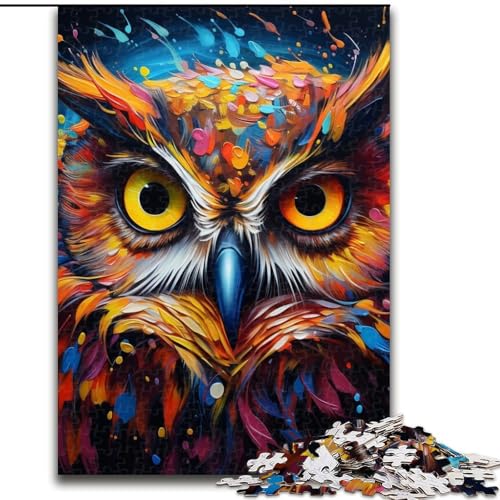 1000-teiliges Puzzle für Erwachsene, Bunte Kunst-Eule, 1000 Teile, Puzzle für Erwachsene, interaktives Familienspiel, Denksportaufgabe, Geschenk, Lernspielzeug, 26x38cm 1000-teiliges Puzzle für Erwachsene, Bunte Kunst-Eule, 1000 Teile, Puzzle für Erwachsene, interaktives Familienspiel, Denksportaufgabe, Geschenk, Lernspielzeug, 26x38cm von LYXIANY