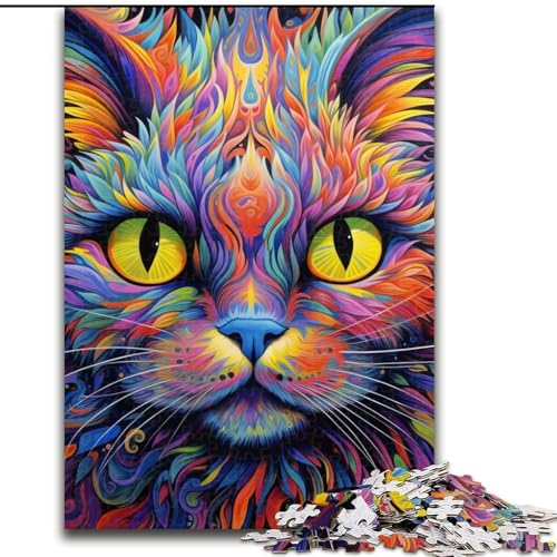 1000-teiliges Puzzle für Erwachsene, Bunte Kunstkatze, 1000 Teile, Puzzle für Erwachsene, interaktives Familienspiel, Denksportaufgabe, Geschenk, Lernspielzeug, 26x38cm 1000-teiliges Puzzle für Erwachsene, Bunte Kunstkatze, 1000 Teile, Puzzle für Erwachsene, interaktives Familienspiel, Denksportaufgabe, Geschenk, Lernspielzeug, 26x38cm von LYXIANY