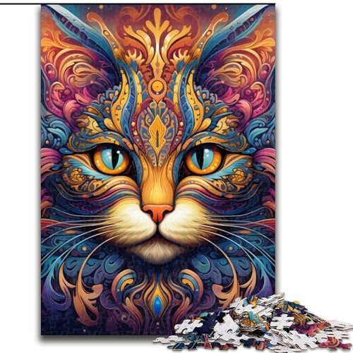 1000-teiliges Puzzle für Erwachsene, Bunte Kunstkatze, 1000 Teile, Puzzle für Erwachsene, interaktives Familienspiel, Denksportaufgabe, Geschenk, Lernspielzeug, 26x38cm 1000-teiliges Puzzle für Erwachsene, Bunte Kunstkatze, 1000 Teile, Puzzle für Erwachsene, interaktives Familienspiel, Denksportaufgabe, Geschenk, Lernspielzeug, 26x38cm von LYXIANY