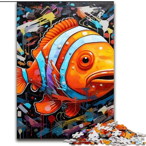1000-teiliges Puzzle für Erwachsene, Clownfisch-Graffiti, Holzpuzzle, 50x75cm, Familie und Freunde, geeignet für Kinder ab 14 Jahren 1000-teiliges Puzzle für Erwachsene, Clownfisch-Graffiti, Holzpuzzle, 50x75cm, Familie und Freunde, geeignet für Kinder ab 14 Jahren von LYXIANY