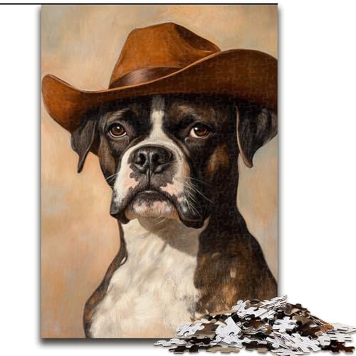1000-teiliges Puzzle für Erwachsene, Cowboy-Boxer-Hund, Puzzle aus Karton, Familienaktivitätsspiel für Teenager, DIY-Heimdekoration, Denksportaufgabe, Geschenk, Größe 26X38cm 1000-teiliges Puzzle für Erwachsene, Cowboy-Boxer-Hund, Puzzle aus Karton, Familienaktivitätsspiel für Teenager, DIY-Heimdekoration, Denksportaufgabe, Geschenk, Größe 26X38cm von LYXIANY