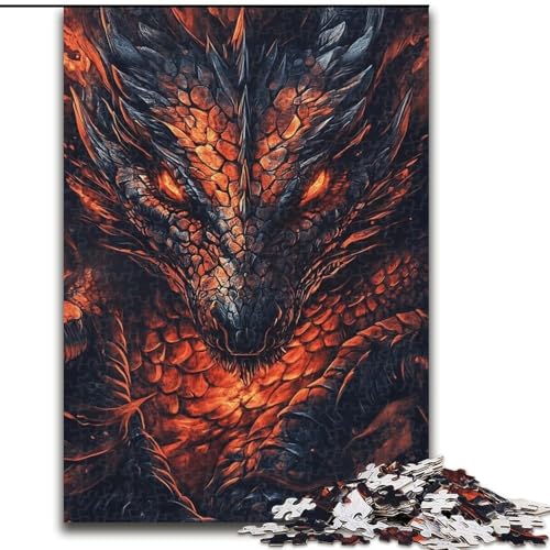 1000-teiliges Puzzle für Erwachsene, Drachen-Denkspiel, Lernspiel für Geburtstag, Weihnachten, für 14-Jährige, 26x38cm von LYXIANY