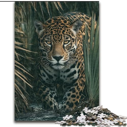 1000-teiliges Puzzle für Erwachsene, Dschungel-Leoparden-Puzzle, pädagogisches Denkspiel, künstlerische Heim- und Bürodekoration, ab 14 Jahren (Größe 50x75cm) von LYXIANY