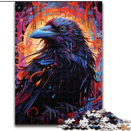 1000-teiliges Puzzle für Erwachsene, EIN farbenfrohes Krähen-Puzzle, anspruchsvolles Denkspiel, Familienaktivität, Heimdekoration, (Größe: 50x75cm) von LYXIANY