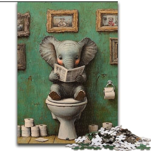 1000-teiliges Puzzle für Erwachsene, Elefant geht auf die Toilette, 1000-teiliges Puzzle für Erwachsene, interaktives Familienspiel, Denksportaufgabe, Geschenk, Lernspielzeug, 50x75cm 1000-teiliges Puzzle für Erwachsene, Elefant geht auf die Toilette, 1000-teiliges Puzzle für Erwachsene, interaktives Familienspiel, Denksportaufgabe, Geschenk, Lernspielzeug, 50x75cm von LYXIANY