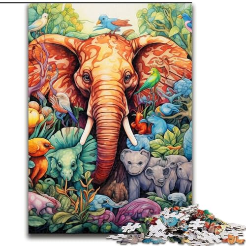 1000-teiliges Puzzle für Erwachsene, Elefanten-Kunstpuzzle für Erwachsene, perfekt für Halloween, Weihnachten, Geburtstagsgeschenk, 26x38cm 1000-teiliges Puzzle für Erwachsene, Elefanten-Kunstpuzzle für Erwachsene, perfekt für Halloween, Weihnachten, Geburtstagsgeschenk, 26x38cm von LYXIANY