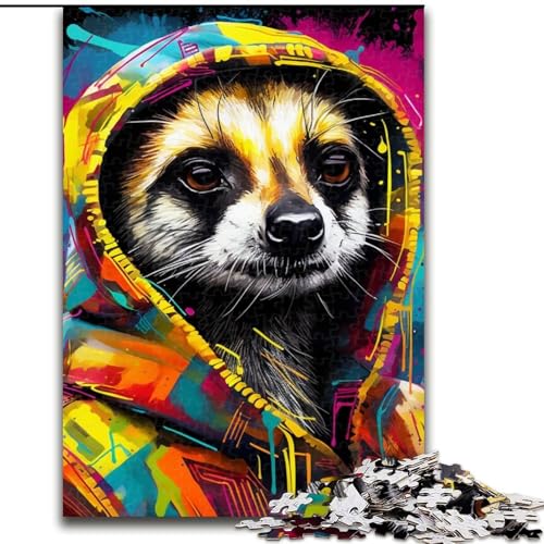 1000-teiliges Puzzle für Erwachsene, Erdmännchen-Graffiti, Holzpuzzle, 50x75cm, für Teenager und Jugendliche, ideales Geburtstags 1000-teiliges Puzzle für Erwachsene, Erdmännchen-Graffiti, Holzpuzzle, 50x75cm, für Teenager und Jugendliche, ideales Geburtstags von LYXIANY