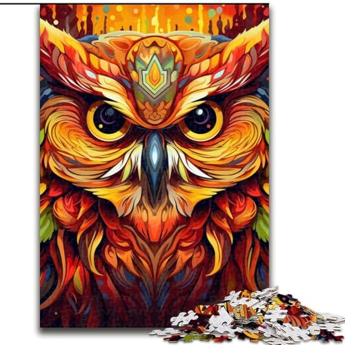 1000-teiliges Puzzle für Erwachsene, Eulen-Puzzle aus Pappe, 26x38cm, Familie und Freunde, geeignet für Kinder ab 14 Jahren von LYXIANY
