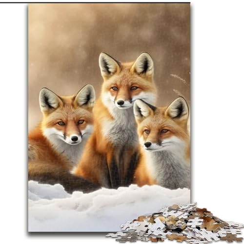 1000-teiliges Puzzle für Erwachsene, Fantasy-Fuchs, Holzpuzzle, Größe: 50x75cm, für Teenager und Familien, perfekte DIY-Dekoration und knifflige Herausforderung von LYXIANY