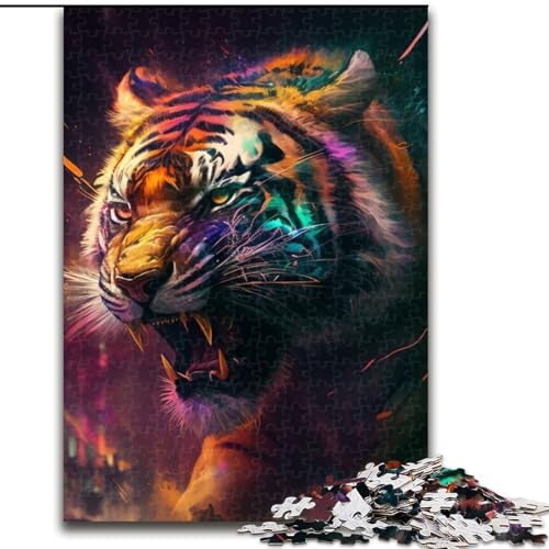 1000-teiliges Puzzle für Erwachsene, Fantasy-Tiger, Holzpuzzle für Erwachsene, Heimdekoration, Denksportspiel für Teenager und Familieninteraktion, Größe: 50x75cm von LYXIANY