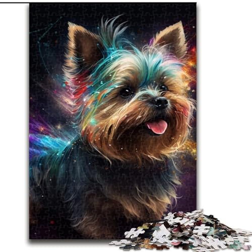 1000-teiliges Puzzle für Erwachsene, Fantasy Yorkshire Terrier, schwierige Puzzles für Erwachsene, DIY-Dekoration, Gehirn-Herausforderung, für Erwachsene, Familie, Größe 50x75cm von LYXIANY