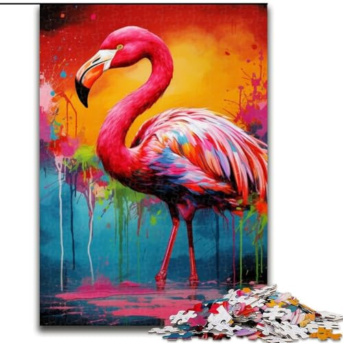 1000-teiliges Puzzle für Erwachsene, Flamingo-Holzpuzzle, Größe 50x75cm, Lernspielzeug für Teenager, Dekoration für Zuhause und Büro von LYXIANY