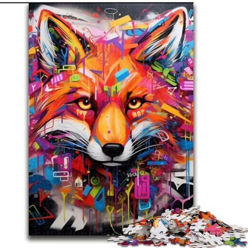 1000-teiliges Puzzle für Erwachsene, Fuchs-Graffiti, Holzpuzzle, 50x75cm, Familie und Freunde, geeignet für Kinder ab 14 Jahren 1000-teiliges Puzzle für Erwachsene, Fuchs-Graffiti, Holzpuzzle, 50x75cm, Familie und Freunde, geeignet für Kinder ab 14 Jahren von LYXIANY