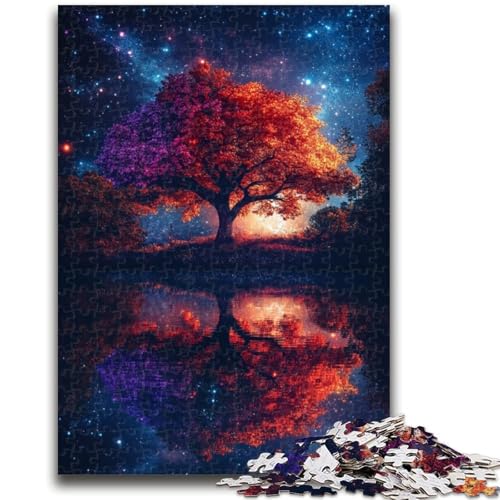 1000-teiliges Puzzle für Erwachsene, Geschenk zum Stressabbau, Lebensbaum, Zeitvertreib zu Hause, mit passendem Poster und Quizblatt, 50x75cm von LYXIANY