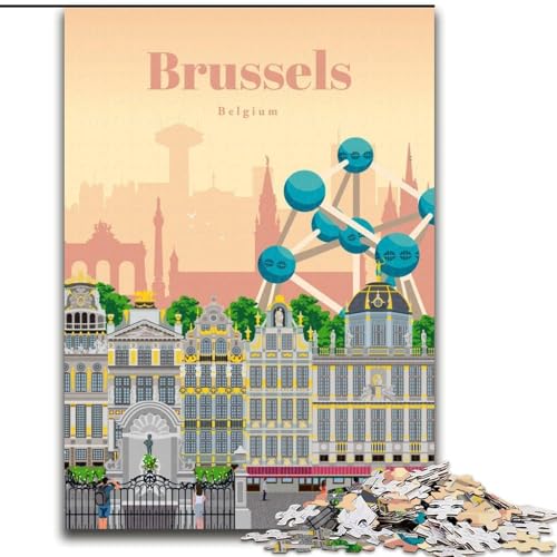 1000-teiliges Puzzle für Erwachsene, Geschenke, Besuchen Sie Brüssel, Lernen, pädagogisch wertvoll, ganze Familie, 26x38cm 1000-teiliges Puzzle für Erwachsene, Geschenke, Besuchen Sie Brüssel, Lernen, pädagogisch wertvoll, ganze Familie, 26x38cm von LYXIANY