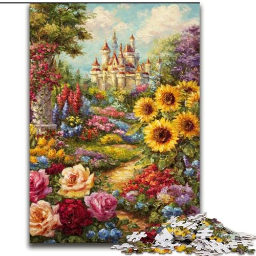 1000-teiliges Puzzle für Erwachsene, Geschenke, Blumen, Sonnenblumen, Lernspielzeug, Familienspiele, geeignet als Schreibtischdekoration (Größe 50x75cm) von LYXIANY