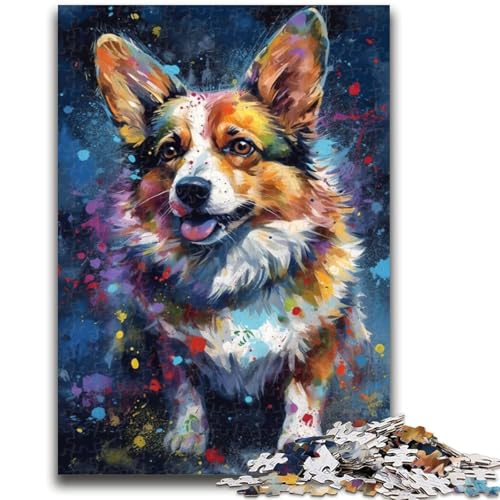 1000-teiliges Puzzle für Erwachsene, Geschenke, Corgi-Hund, Malen, Lernspielzeug zum Lernen, ganze Familie, 50x75cm von LYXIANY