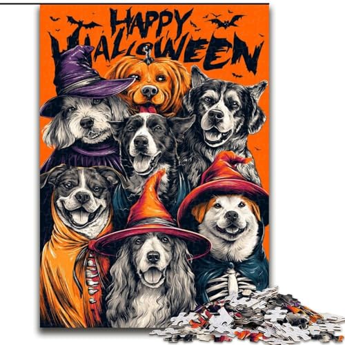 1000-teiliges Puzzle für Erwachsene, Geschenke, Halloween-Hund, dekomprimierend, intellektuelles Lernspielzeug, Wichtelgeschenke, 50x75cm von LYXIANY
