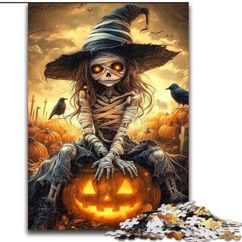 1000-teiliges Puzzle für Erwachsene, Geschenke, Halloween-Mädchenskelett, für Lernspiele, Herausforderungsspielzeug, verbessert das Gedächtnis für 14-Jährige (Größe 26x38cm) von LYXIANY