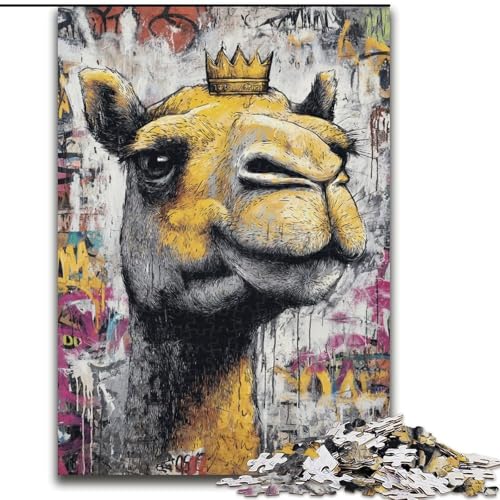 1000-teiliges Puzzle für Erwachsene, Geschenke, Kamelkunst, Spielzeug, Lernspiele, stressabbauende Wanddekoration (Größe 50x75cm) von LYXIANY