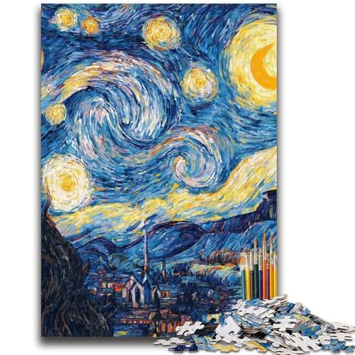 1000-teiliges Puzzle für Erwachsene, Geschenke, Nachthimmel, Van Gogh, Lernspiele, Heimdekoration, Lernspiel für Geburtstag, Weihnachten, 50x75cm 1000-teiliges Puzzle für Erwachsene, Geschenke, Nachthimmel, Van Gogh, Lernspiele, Heimdekoration, Lernspiel für Geburtstag, Weihnachten, 50x75cm von LYXIANY
