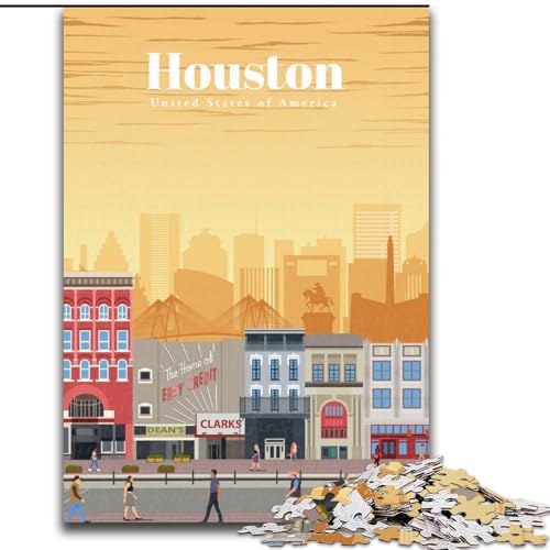 1000-teiliges Puzzle für Erwachsene, Geschenke, Reise nach Houston, anspruchsvolles Spiel, Spielzeug, Geschenk für die ganze Familie, ab 14 Jahren (50x75cm),1000 Teile von LYXIANY