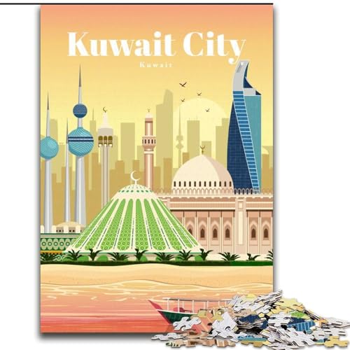 1000-teiliges Puzzle für Erwachsene, Geschenke, Reise nach Kuwait-Stadt, Lernspielzeug, einzigartige Heimdekoration und Geschenke für Kinder ab 14 Jahren (26x38cm),1000 Teile von LYXIANY
