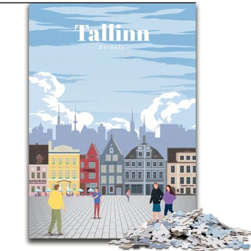 1000-teiliges Puzzle für Erwachsene, Geschenke, Reise nach Tallinn, anspruchsvolles Spiel, Spielzeug, Geschenk für die ganze Familie, ab 14 Jahren (50x75cm),1000 Teile von LYXIANY