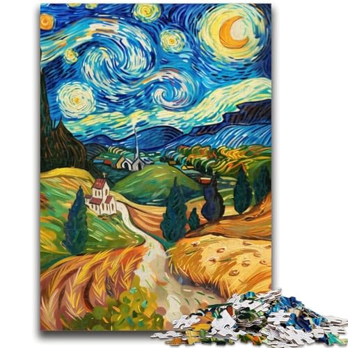 1000-teiliges Puzzle für Erwachsene, Geschenke, Sternennacht, Van Gogh, Lernspiele, Heimdekoration, Lernspiel für Geburtstag, Weihnachten, 50x75cm 1000-teiliges Puzzle für Erwachsene, Geschenke, Sternennacht, Van Gogh, Lernspiele, Heimdekoration, Lernspiel für Geburtstag, Weihnachten, 50x75cm von LYXIANY