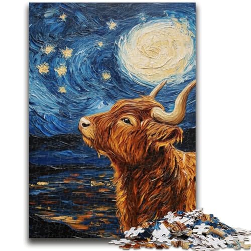 1000-teiliges Puzzle für Erwachsene, Geschenke, Van Gogh, Nachthimmel, Yak, Lernspielzeug, Familienspiele, Geschenke für Freunde und Familie, 50x75cm 1000-teiliges Puzzle für Erwachsene, Geschenke, Van Gogh, Nachthimmel, Yak, Lernspielzeug, Familienspiele, Geschenke für Freunde und Familie, 50x75cm von LYXIANY