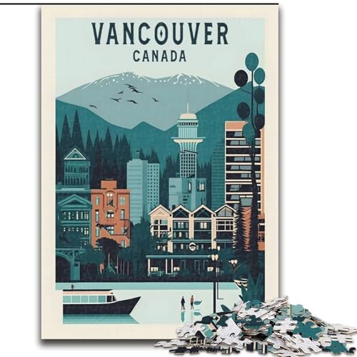 1000-teiliges Puzzle für Erwachsene, Geschenke, Vancouver, Kanada, Reise, anspruchsvolles Spiel, Spielzeug, Angebot als Geschenk für die ganze Familie, ab 14 Jahren (50x75cm),1000 Stück von LYXIANY
