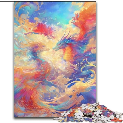 1000-teiliges Puzzle für Erwachsene, Geschenke Geheimnisvoller Drache, für 14+, anspruchsvolles Spiel als Geschenk für die ganze Familie und Freunde (Größe 50x75cm) von LYXIANY