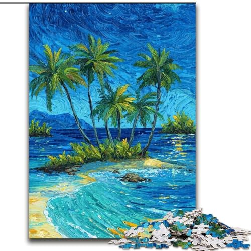 1000-teiliges Puzzle für Erwachsene, Geschenke Strand bei Nacht, für Kinder ab 14 Jahren, Denkspiel, Weihnachts- und Geburtstagsgeschenke (Größe 26x38cm) von LYXIANY