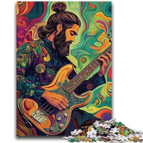 1000-teiliges Puzzle für Erwachsene, Geschenke zum Thema Gitarre Spielen, Stressabbau, Zeitvertreib zu Hause, mit passendem Poster und Quizblatt, 26x38cm 1000-teiliges Puzzle für Erwachsene, Geschenke zum Thema Gitarre Spielen, Stressabbau, Zeitvertreib zu Hause, mit passendem Poster und Quizblatt, 26x38cm von LYXIANY