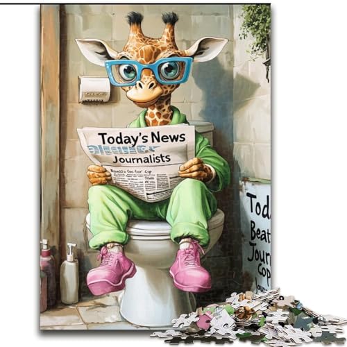 1000-teiliges Puzzle für Erwachsene, Giraffe Go Toilet, Holzpuzzle für Erwachsene für Teenager, anspruchsvolle Spielzeugspiele, Größe: 50x75cm 1000-teiliges Puzzle für Erwachsene, Giraffe Go Toilet, Holzpuzzle für Erwachsene für Teenager, anspruchsvolle Spielzeugspiele, Größe: 50x75cm von LYXIANY