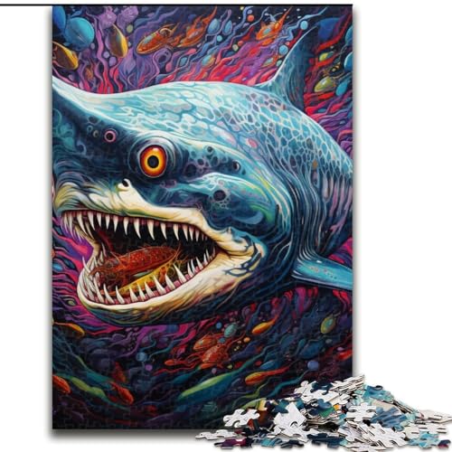 1000-teiliges Puzzle für Erwachsene, Hai-Holzpuzzle, interaktives Familienspiel, Familienaktivitätsspiel, 50x75cm 1000-teiliges Puzzle für Erwachsene, Hai-Holzpuzzle, interaktives Familienspiel, Familienaktivitätsspiel, 50x75cm von LYXIANY