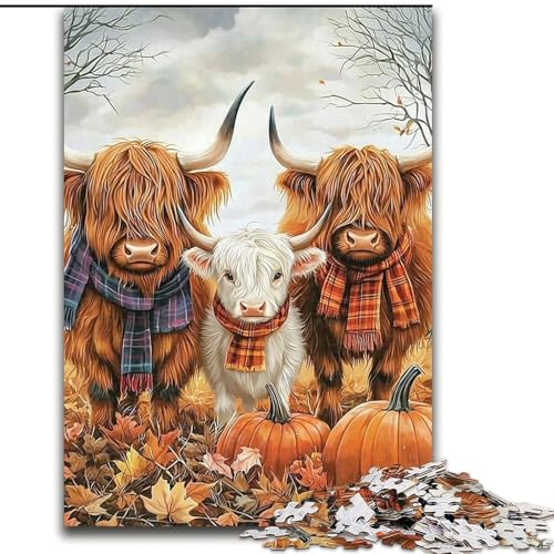1000-teiliges Puzzle für Erwachsene, Halloween-Yak, geeignet für Personen ab 14 Jahren, Lernspiele, Wichtelgeschenke (Größe 26x38cm) von LYXIANY