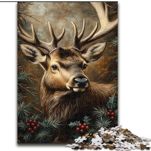 1000-teiliges Puzzle für Erwachsene, Hirsch-Denkspiel, Lernspiel für Geburtstag, Weihnachten, für 14-Jährige, 50x75cm 1000-teiliges Puzzle für Erwachsene, Hirsch-Denkspiel, Lernspiel für Geburtstag, Weihnachten, für 14-Jährige, 50x75cm von LYXIANY