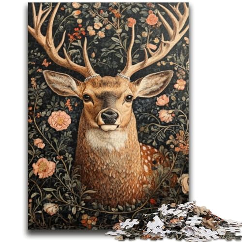 1000-teiliges Puzzle für Erwachsene, Hirschkunst, Lernspiele, Heimdekoration, Lernspiel für Geburtstag, Weihnachten, 26x38cm von LYXIANY