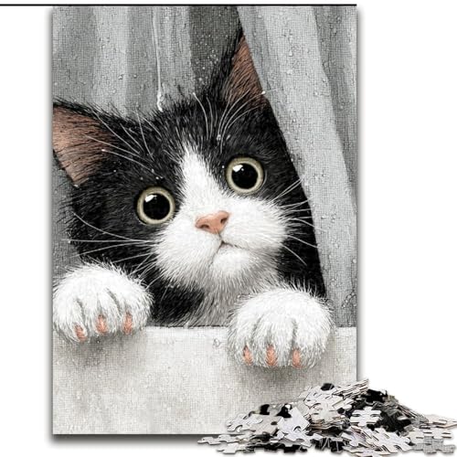 1000-teiliges Puzzle für Erwachsene, Katze auf dem Sofa, geeignet für Personen ab 14 Jahren, Lernspiele, Wichtelgeschenke (Größe 50x75cm) von LYXIANY