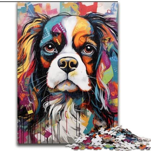 1000-teiliges Puzzle für Erwachsene, King Charles Spaniel Graffiti, 1000-teiliges Puzzle für Erwachsene, interaktives Familienspiel, Denksportaufgabe, Geschenk, Lernspielzeug, 26x38cm 1000-teiliges Puzzle für Erwachsene, King Charles Spaniel Graffiti, 1000-teiliges Puzzle für Erwachsene, interaktives Familienspiel, Denksportaufgabe, Geschenk, Lernspielzeug, 26x38cm von LYXIANY