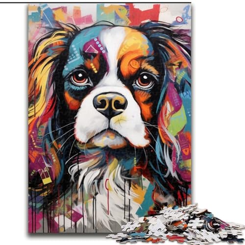 1000-teiliges Puzzle für Erwachsene, King Charles Spaniel Graffiti, Holzpuzzle, 50x75cm, Familie und Freunde, geeignet für Kinder ab 14 Jahren 1000-teiliges Puzzle für Erwachsene, King Charles Spaniel Graffiti, Holzpuzzle, 50x75cm, Familie und Freunde, geeignet für Kinder ab 14 Jahren von LYXIANY