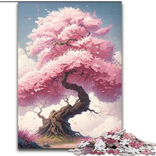 1000-teiliges Puzzle für Erwachsene, Kirschbaum-Holzpuzzle, perfekt für Familienspaß, Partyspiele, Geburtstagsparty-Geschenke, Größe 50x75cm von LYXIANY
