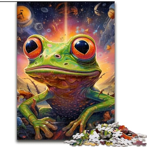 1000-teiliges Puzzle für Erwachsene, Kunst, Tierfrosch, Holzpuzzle, Größe 50x75cm, Lernspielzeug für Teenager, Dekoration für das Home Office 1000-teiliges Puzzle für Erwachsene, Kunst, Tierfrosch, Holzpuzzle, Größe 50x75cm, Lernspielzeug für Teenager, Dekoration für das Home Office von LYXIANY