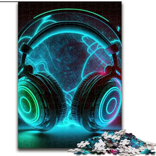 1000-teiliges Puzzle für Erwachsene, Live-Musik, Neon, unmögliches Puzzle für Erwachsene, Größe 50x75cm, ideal für Familienspaß, Entspannung von LYXIANY