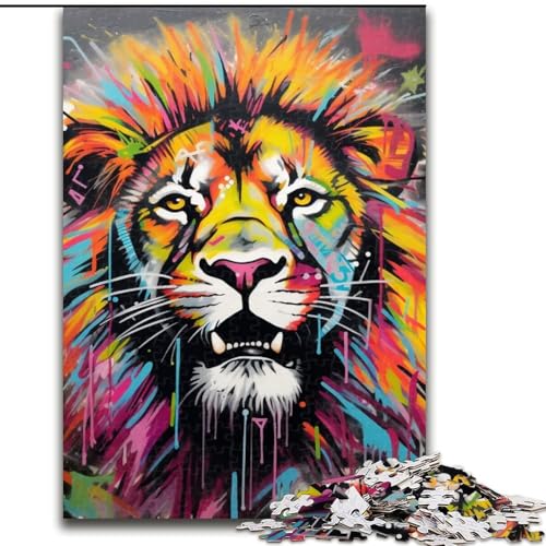 1000-teiliges Puzzle für Erwachsene, Löwen-Graffiti-Kunst, 1000 Teile, Puzzle für Erwachsene, interaktives Familienspiel, Denksportaufgabe, Geschenk, Lernspielzeug, 50x75cm 1000-teiliges Puzzle für Erwachsene, Löwen-Graffiti-Kunst, 1000 Teile, Puzzle für Erwachsene, interaktives Familienspiel, Denksportaufgabe, Geschenk, Lernspielzeug, 50x75cm von LYXIANY